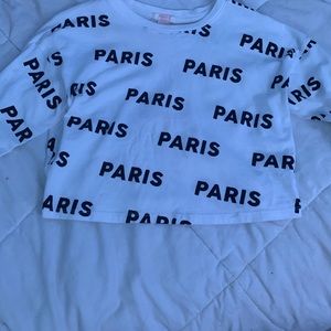 A white Paris logo long sleeve